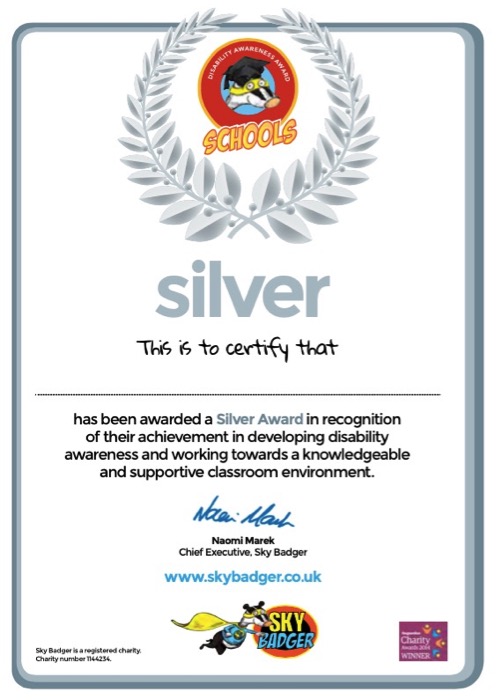 Silver Award Certificate